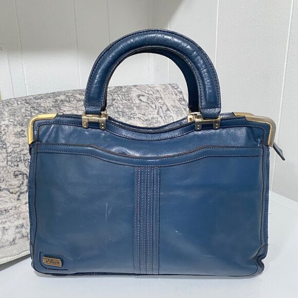 Vintage Phillipe Cordovan Leather Mini Attache Bag in Blue - Picture 2 of 9